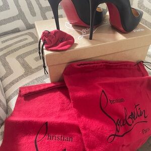 Christian Louboutin Black Kate 100 Nappa Shiny Heels